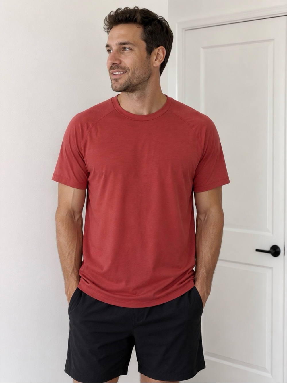 Gap Fit Active Tee Shirt Coral Red Athletic Wear Workout Top size Medium